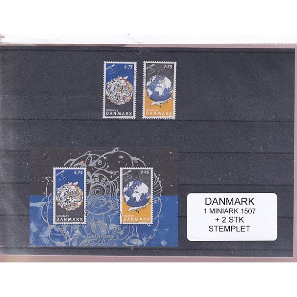 Danmark - Miniark 1507  + enkeltmrker - Stemplet