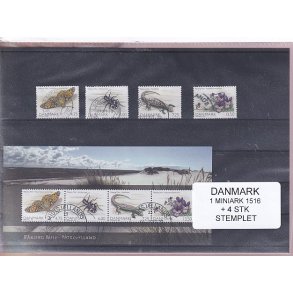 Danmark - Miniark 1516  + enkeltmrke - Stemplet