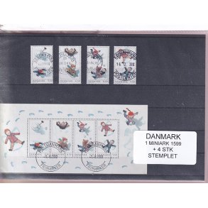 Danmark - Miniark + enkeltmrker 1599 - Stemplet