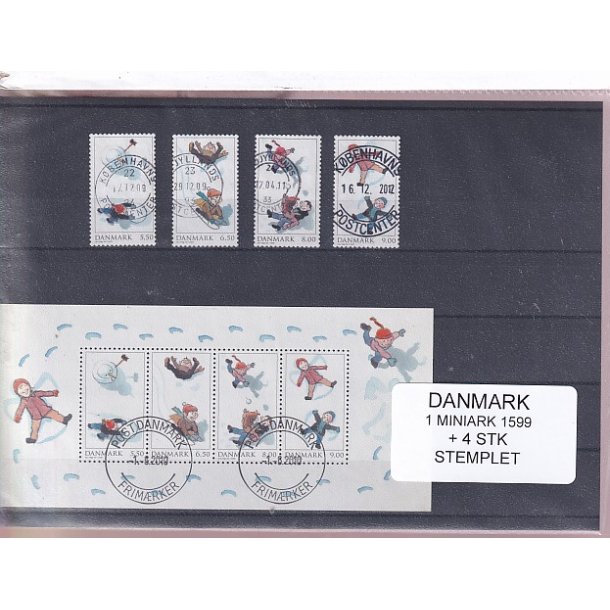 Danmark - Miniark + enkeltmrker 1599 - Stemplet