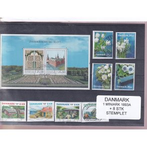 Danmark - Miniark 1893 A  + enkeltmrker - Stemplet