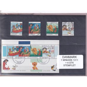 Danmark - Miniark 1311  + enkeltmrker - Stemplet