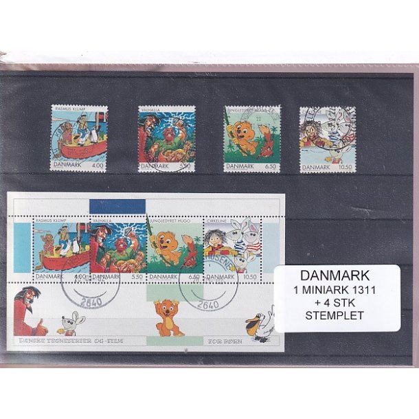 Danmark - Miniark 1311  + enkeltmrker - Stemplet
