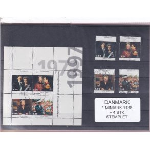 Danmark - Miniark 1338  + enkeltmrker - Stemplet