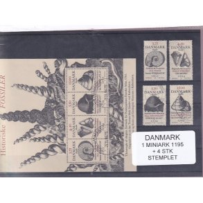 Danmark - Miniark 1195  + enkeltmrker - Stemplet