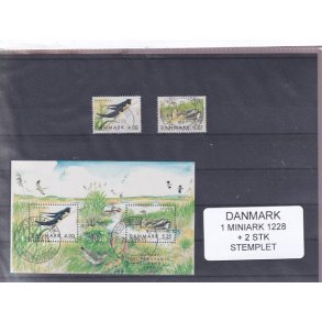 Danmark - Miniark 1228  + enkeltmrker - Stemplet