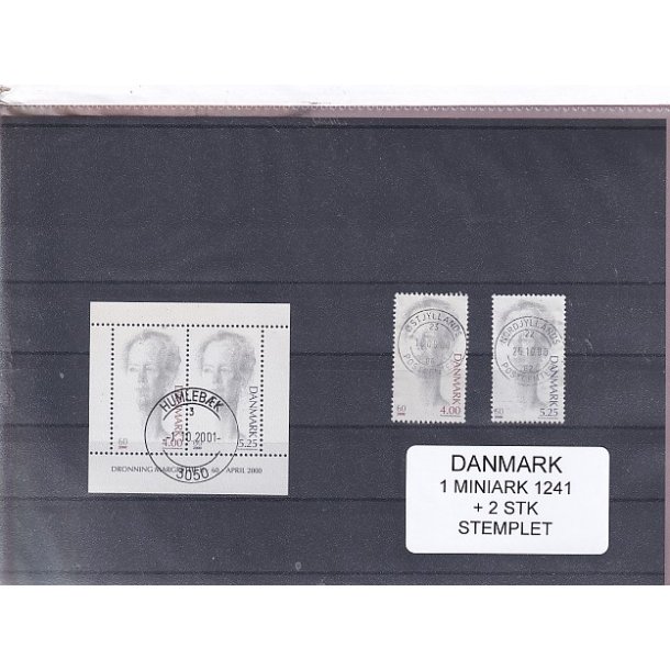 Danmark - Miniark 1241 + enkeltmrker - Stemplet