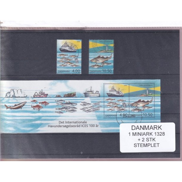Danmark - Miniark + enkeltmrker 1328 - Stemplet