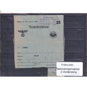 Tyskland - Rationeringsmrker - 2. Verdenskrig 