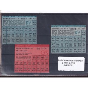 Rationeringsmrker - 2. Verdenskrig - Sverige