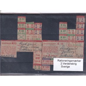 Rationeringsmrker - 2. Verdenskrig - Sverige