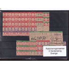 Rationeringsmrker - 2. Verdenskrig - Sverige