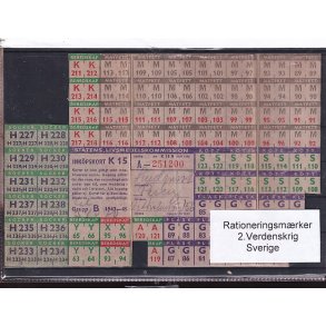 Rationeringsmrker - 2. Verdenskrig - Sverige