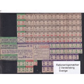 Rationeringsmrker - 2. Verdenskrig - Sverige