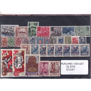 Rusland - Sovjet Samling 32 stk. - Stemplet/Ustemplet