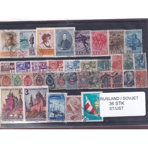 Rusland - Sovjet Samling 36 stk. - Stemplet/Ustemplet