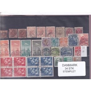 Danmark Samling - 34 Stk. Stemplet