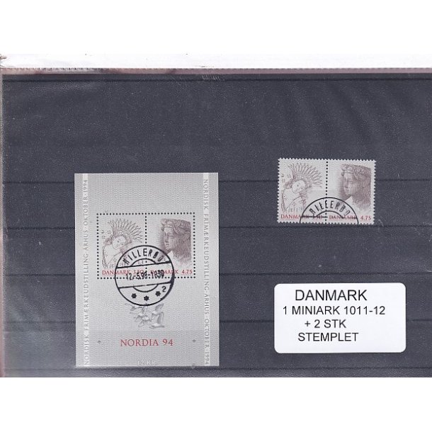 Danmark - Miniark 1011-12  + enkeltmrker - Stemplet