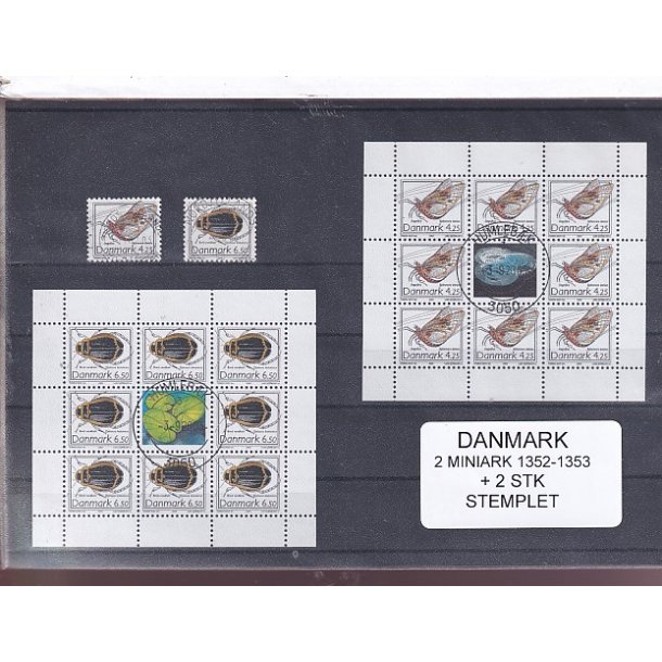 Danmark - Smark 1352 - 1352  + enkeltmrker - Stemplet