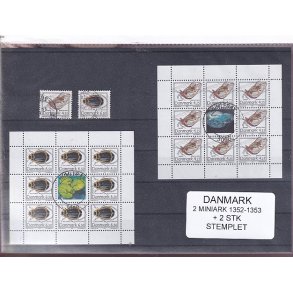 Danmark - Smark 1352 - 1352  + enkeltmrker - Stemplet