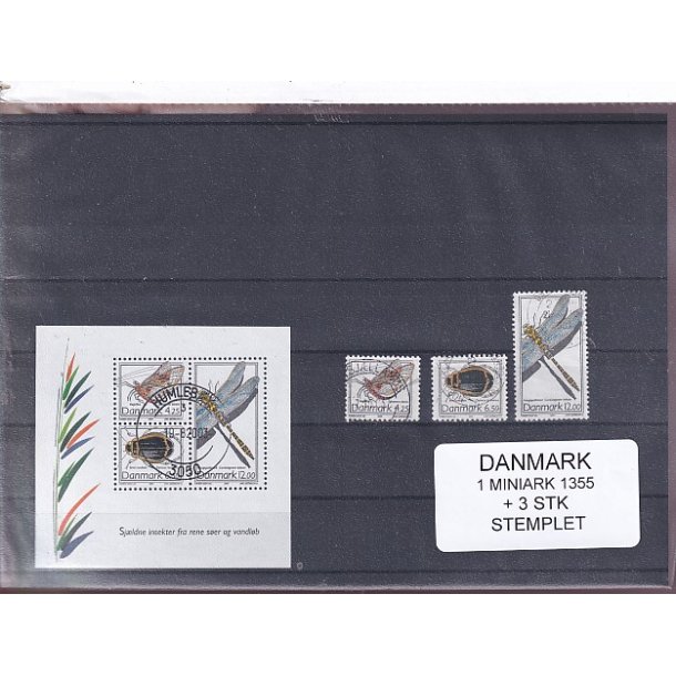 Danmark - Miniark 1355  + enkeltmrker - Stemplet