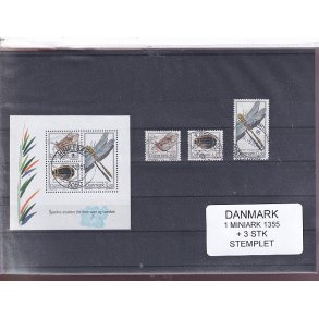 Danmark - Miniark 1355  + enkeltmrker - Stemplet