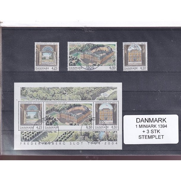 Danmark - Miniark 1394  + enkeltmrker - Stemplet