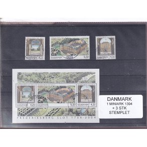 Danmark - Miniark 1394  + enkeltmrker - Stemplet