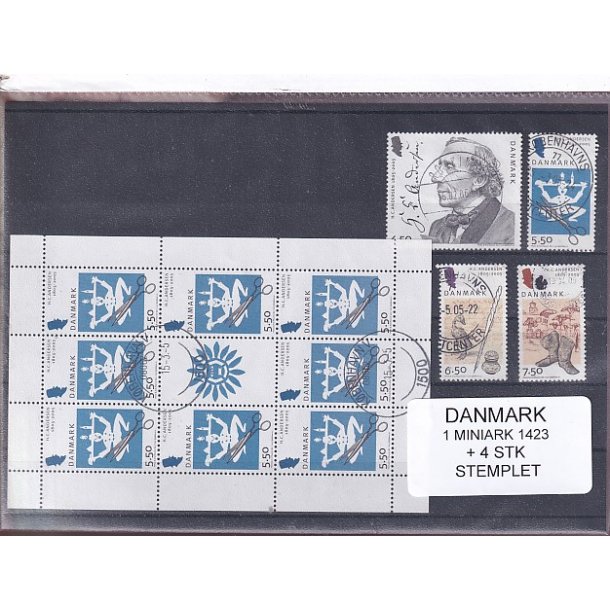 Danmark - Miniark 1423  + enkeltmrker - Stemplet