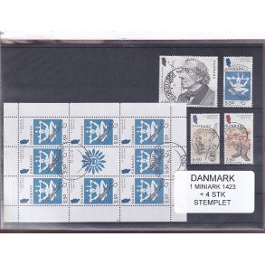 Danmark - Miniark 1423  + enkeltmrker - Stemplet