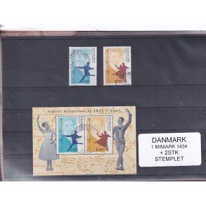 Danmark - Miniark 1434  + enkeltmrker - Stemplet