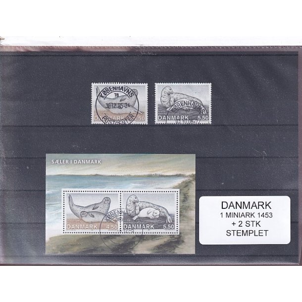 Danmark - Miniark 1453  + enkeltmrker - Stemplet