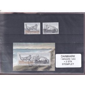 Danmark - Miniark 1453  + enkeltmrker - Stemplet