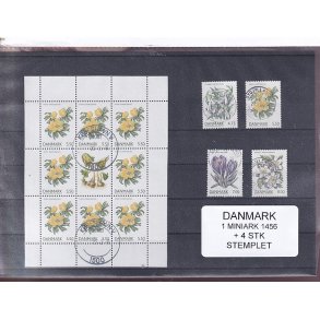 Danmark - Miniark 1456  + enkeltmrker - Stemplet