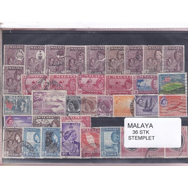 Malaya - 36 Stk. Stemplet