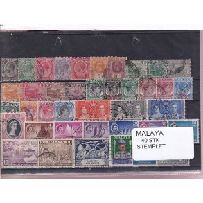 Malaya - 40 Stk. Stemplet