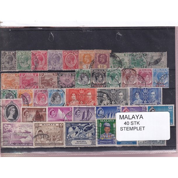Malaya - 40 Stk. Stemplet