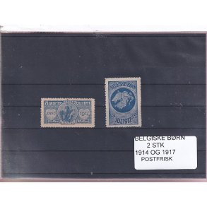 Belgiske Brn - 1914 - 1917 - Velgrenhed - 2 Stk. - Postfrisk
