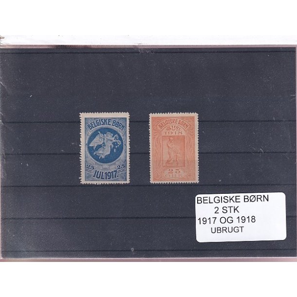 Belgiske Brn - 1917 - 1918 - Velgrenhed - 2 Stk. - Ubrugt