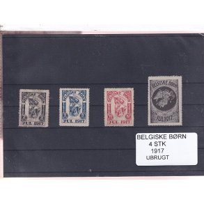 Belgiske Brn - 1917 - Velgrenhed - 4 Stk. - Ubrugt