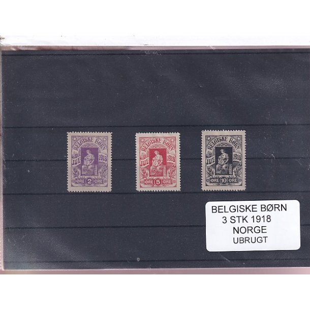 Belgiske Brn - 1918 - Norge - Velgrenhed - 3 Stk. - Ubrugt