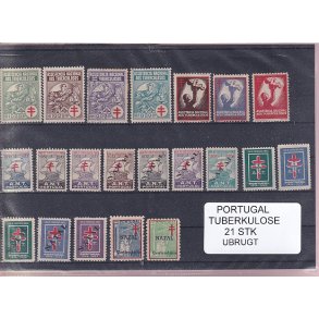 Portugal - Tuberkulose - Velgrenhed - 21 Stk. - Ubrugt