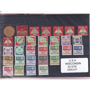 U.S.A. - Wisconsin - Velgrenhed - 30 Stk. - Ubrugt