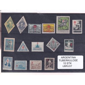 Argentina - Tuberkulose - Velgrenhed - 15 Stk. - Ubrugt
