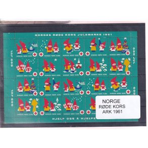 Norge - Rde kors Julemrkeark - 1961