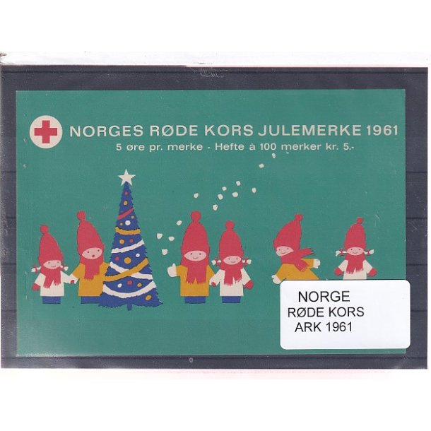 Norge - Rde kors Julemrkeark - Utakket - 1961