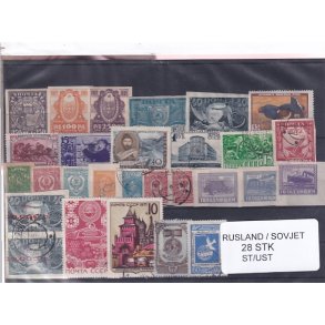 Rusland - Sovjet Samling 28 stk. - Stemplet/Ustemplet