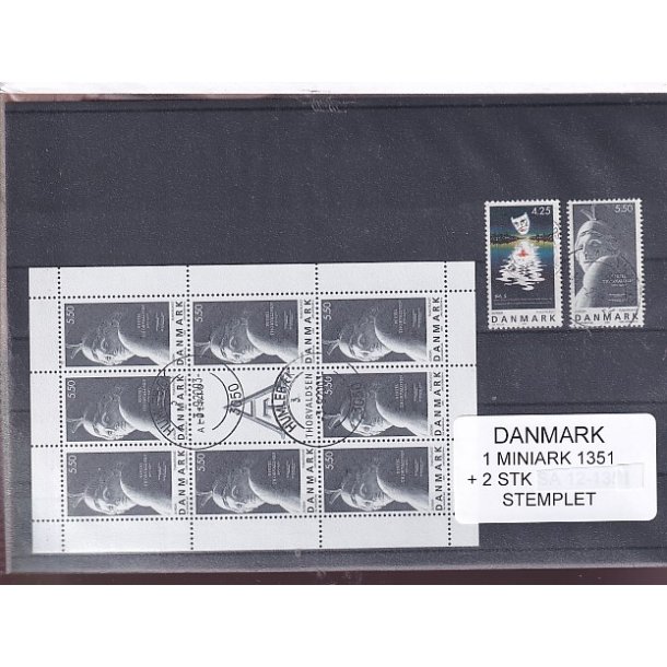 Danmark - Smark AFA 1351 + Enkeltmrker - Stemplet