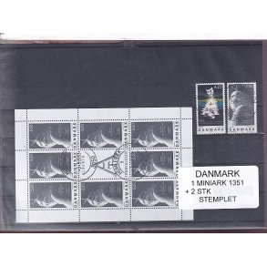 Danmark - Smark AFA 1351 + Enkeltmrker - Stemplet
