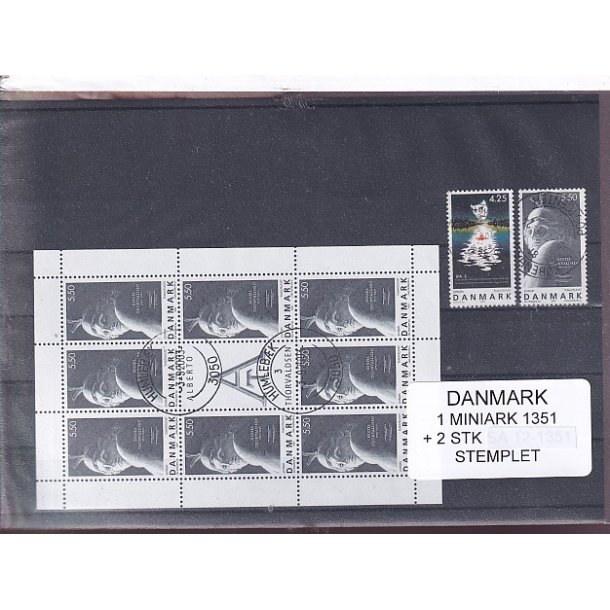 Danmark - Smark AFA 1351 + Enkeltmrker - Stemplet